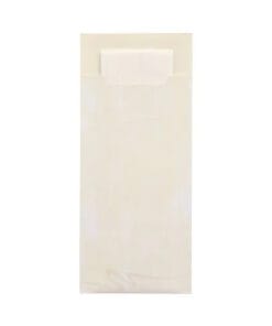 Papstar Bestekzakje 20 cm x 8,5 cm met Wit Servet 33 x 33 cm 2-laags 520 Stuks Crème - Afbeelding 2