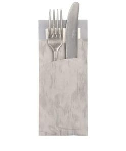 Bestecktaschen-grau-20-x-8-5-cm-inkl-weisser-Serviette-33-x-33-cm-2-lag-87527.